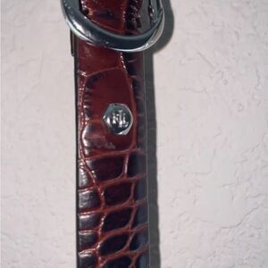 Ralph Lauren Dark Brown Embossed Leather Belt